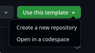 A screenshot of the "Use this template" button, with the options dropdown after clicking it shown.